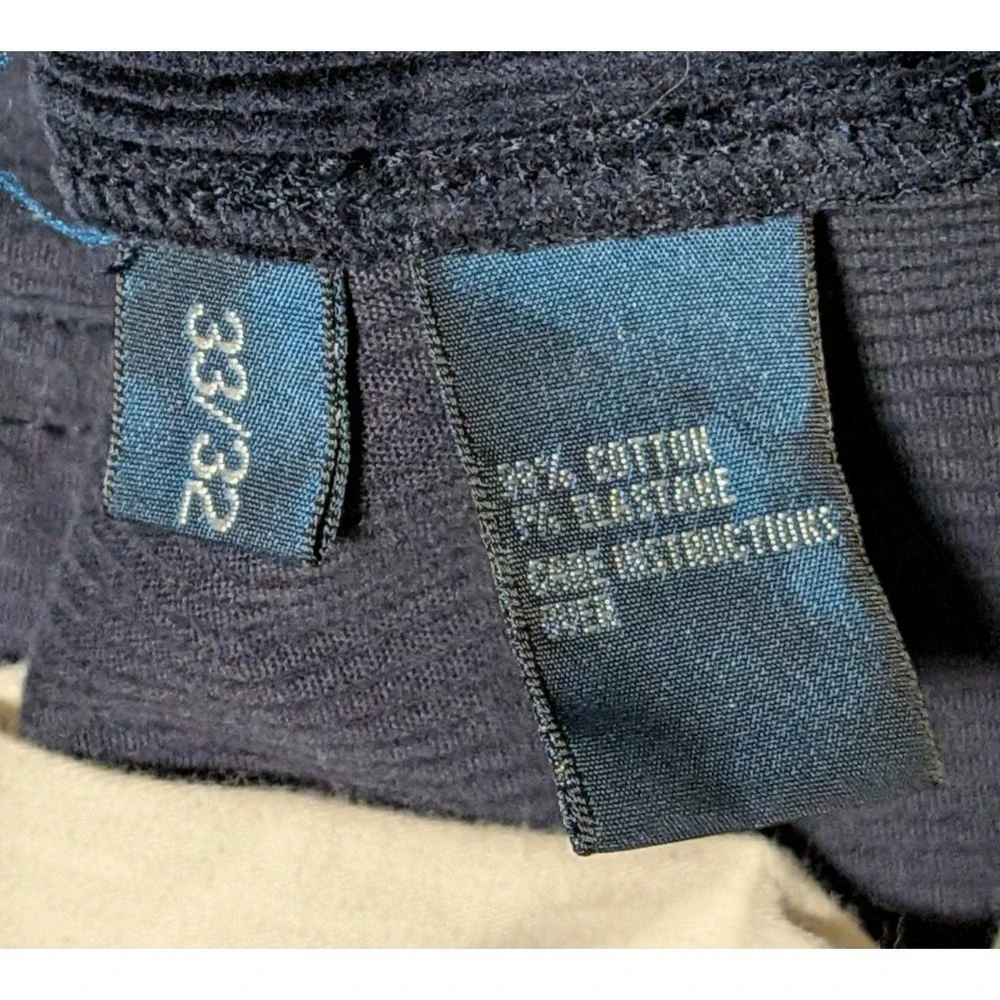 VTG Polo‎ Ralph Lauren Men's Dark Navy Blue Corduroy Stretch Pants Size 33x32